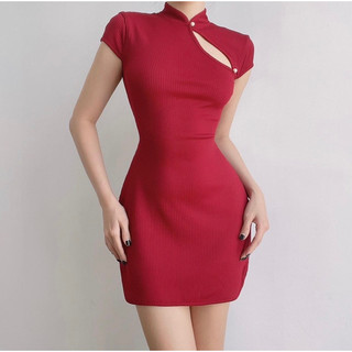 Đầm thun gân cột dây hở lưng thanh lý size SM