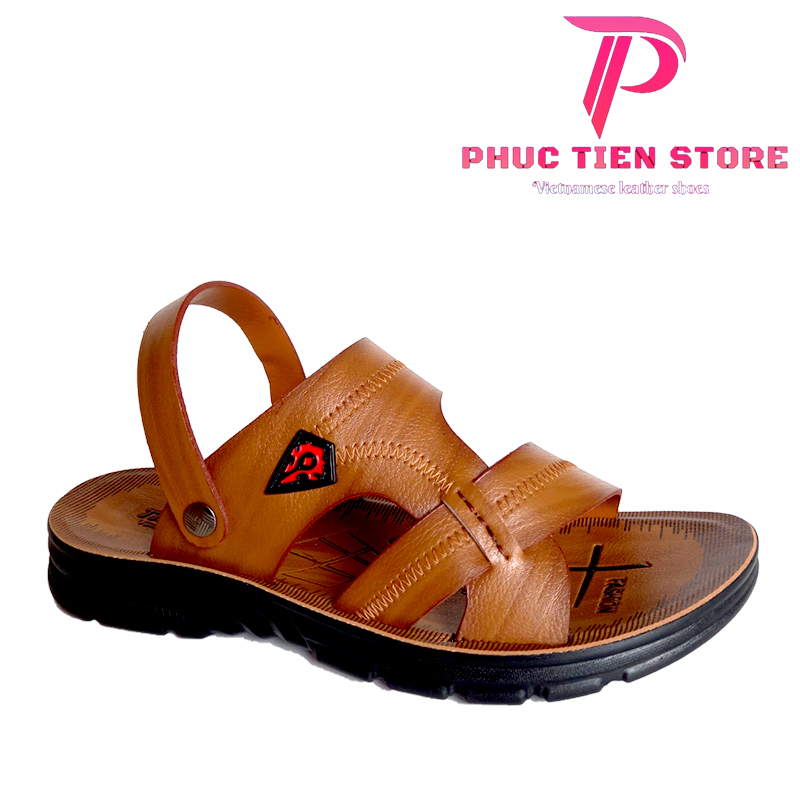 Dép da nam được làm từ da bò cao cấp đế đúc dẻo nâng chiều cao