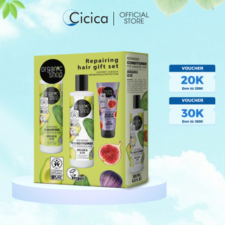 Combo PHỤC HỒI TÓC HƯ TỔN Organic Shop Dầu Gội Xả Bơ Hữu Cơ và Dầu Olive 280ml Và Tẩy tế bào chết Da đầu 75ml