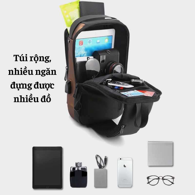 Túi Đeo Chéo Bikoxi Có Khóa Mật Khẩu Chất Liệu Thông Minh Chống Nước