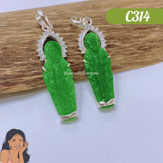 C314 mặt dây chuyền đức mẹ maria c ẩ m t h ạ c h đính đá bạc thật nguyên chất thiên cát