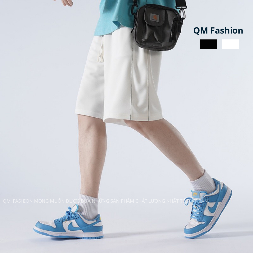 Quần short nam thể thao trơn vải thun mịn form rộng unisex, đùi ống rộng mặc nhà, quần short đùi dạo phố