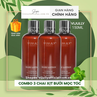 Combo 3 chai tinh dầu bưởi Vijully xịt kích thích mọc tóc nhanh dài, giảm rụng tóc