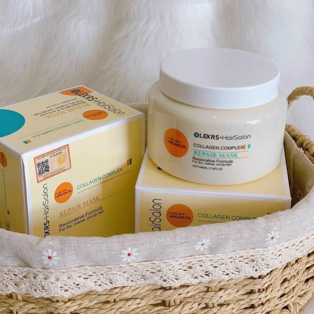 Combo CẶP GỘI XẢ Olexrs Collagen 960ml + Ủ TÓC Olexrs Collagen 500ml Chính Hãng