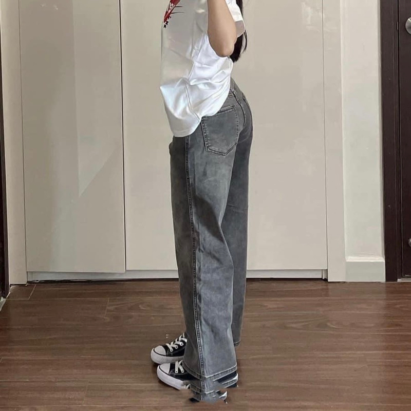 Quần jeans suông ống rộng xám khói Za.ra