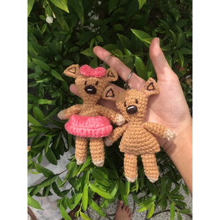 Móc khoá gấu teddy bears handmade [ảnh thật phía sau]