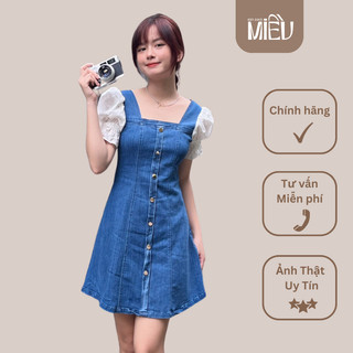 Đầm Jean phối tay ren trắng dễ thương nữ tính Mizu Miều Est.2013