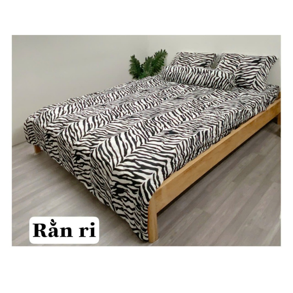 Mã Sọc Vằn_Bộ Ga Gối Mền Thun Lạnh Hàn Quốc Cao Cấp Loại I, Vải Thun Lạnh Hàn In 3D Sắc Nét Mềm Mát