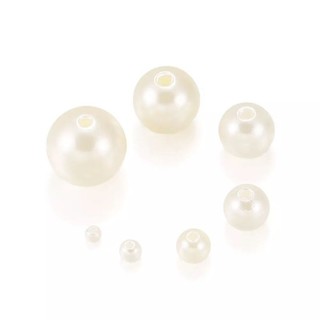 Hạt ngọc trai nhựa có lỗ nhiều cỡ - gói 10 gam
