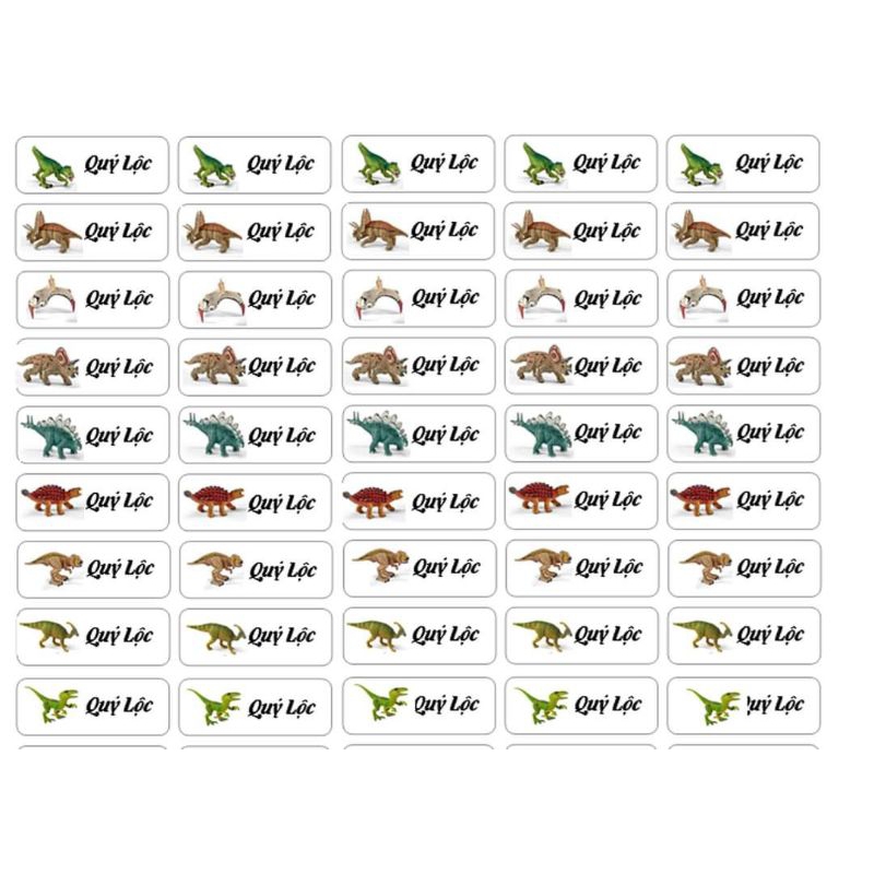 Set 70c Sticker dán đồ dùng học tập cho bé