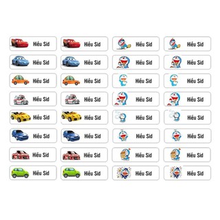 Set 70c Sticker dán đồ dùng học tập cho bé