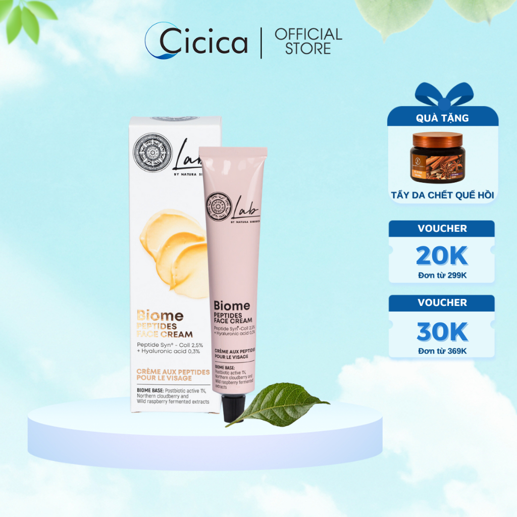 Kem dưỡng Lab Biome cream Natura Siberica dưỡng da mặt chứa Peptides dung tích 50ml