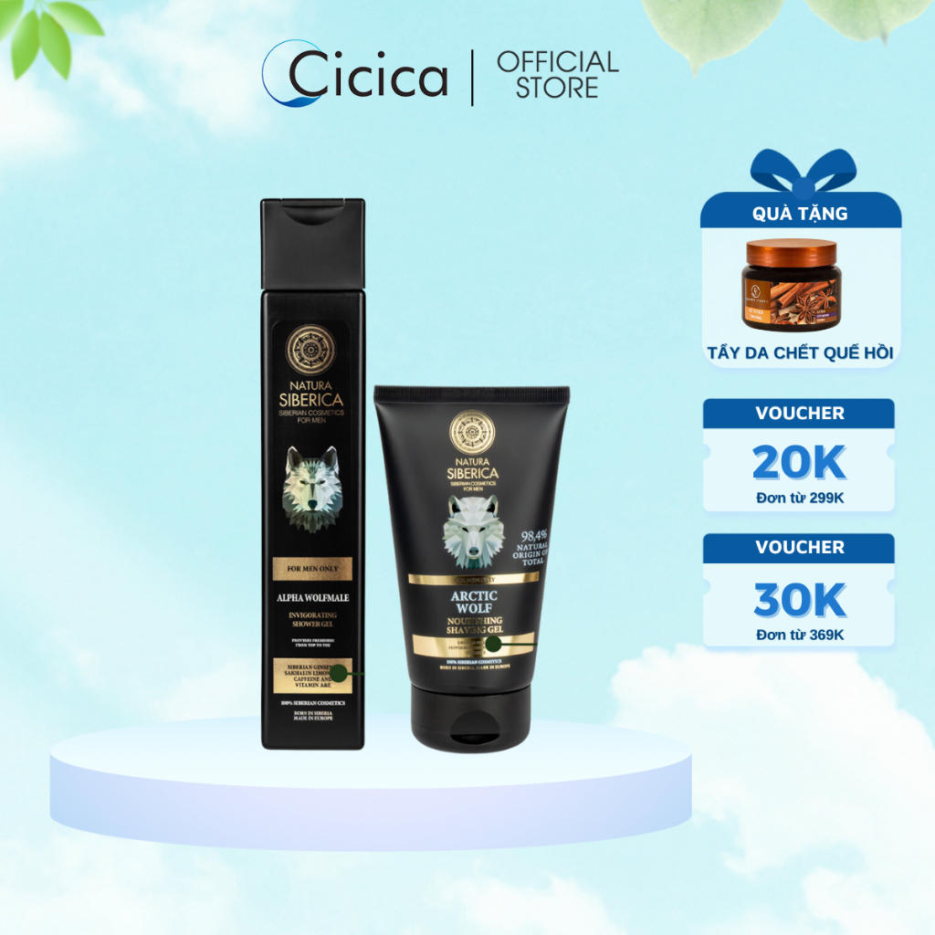 Bộ quà tặng nam giới Date Me Natura Siberica Gel cạo râu Arctic Wolf 150ml & Gel tắm Alpha Wolfmale 250ml