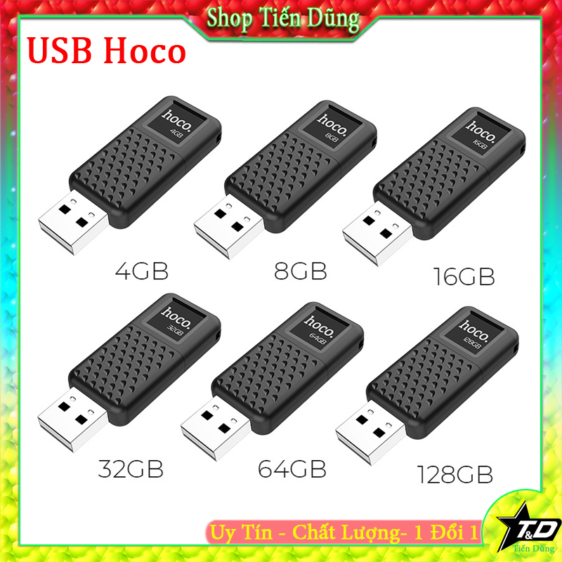 USB 8Gb 16GB 32Gb 64Gb 128GB dòng 2.0 Hoco UD6 Intelligent hợp kim kẽm hỗ trợ tốt cho việc tải dự liệu