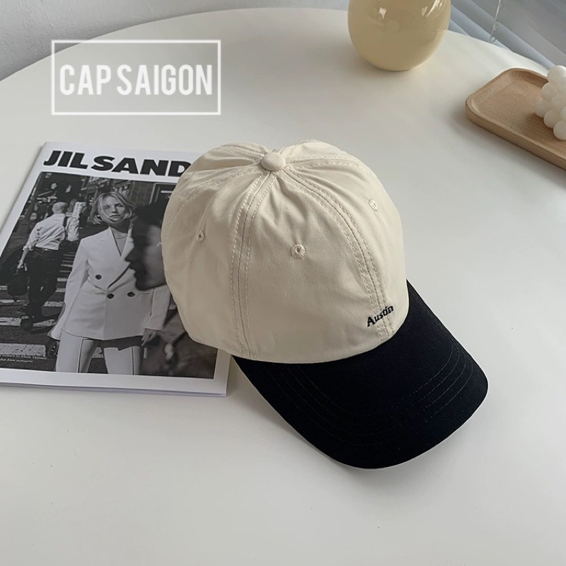 Nón kaki phom mềm CAPSAIGON phối màu thêu chữ unisex nam nữ trend 2024