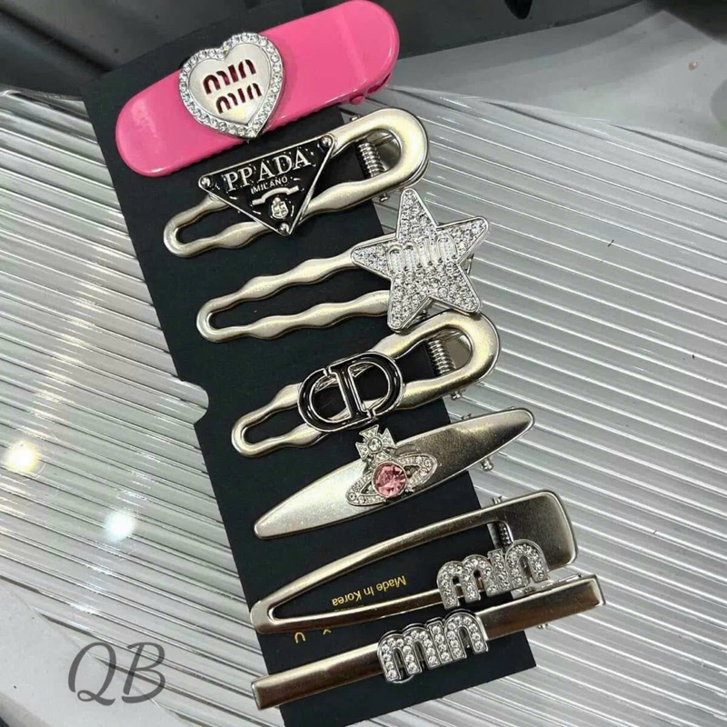 Set 7 Kẹp Tóc Kim Loại Mimiu Hình Ngôi Sao / Trái Tim Phong Cách Thời Trang Hàn Quốc Hotrend 2023