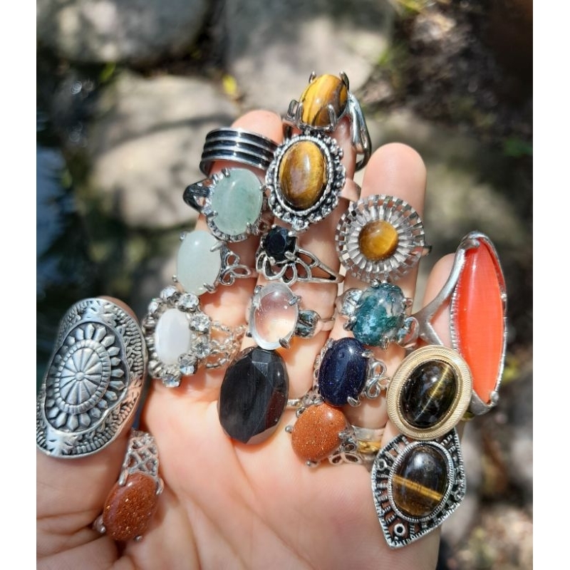 Nhẫn thời trang đá thiên nhiên,  nhân tạo vv