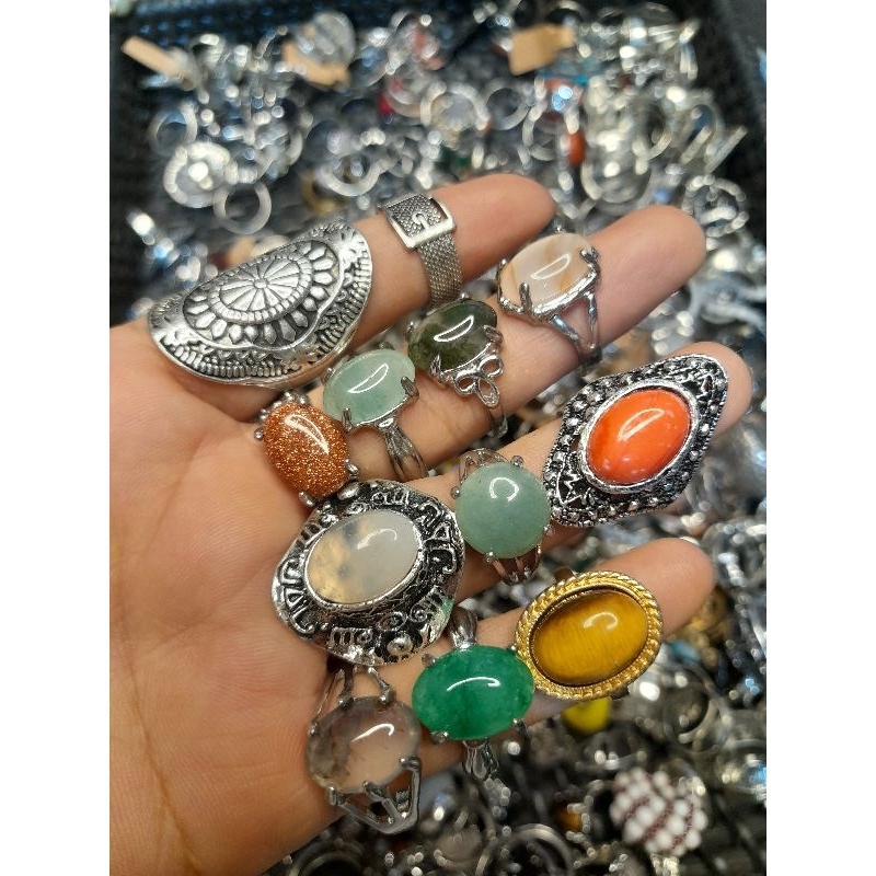 Nhẫn thời trang đá thiên nhiên,  nhân tạo vv