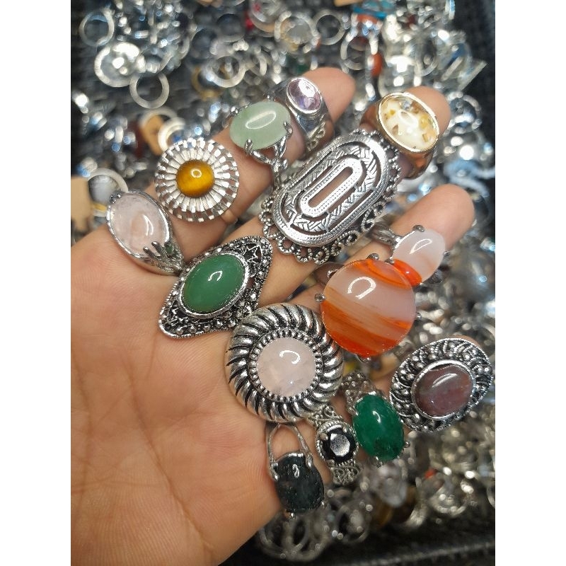 Nhẫn thời trang đá thiên nhiên,  nhân tạo vv