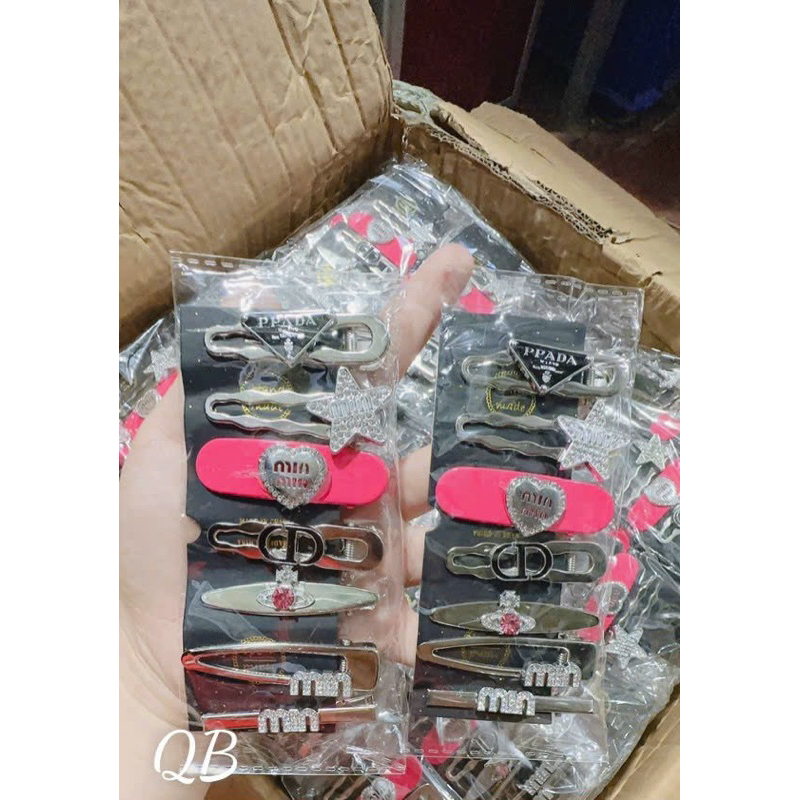 Set 7 Kẹp Tóc Kim Loại Mimiu Hình Ngôi Sao / Trái Tim Phong Cách Thời Trang Hàn Quốc Hotrend 2023