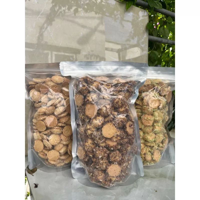 500 g bánh vừng vòng nhện mè gạo lứt dừa cốm túi zip