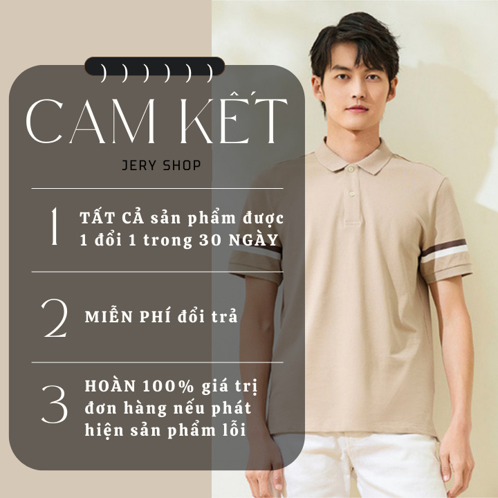 Áo polo nam áo thun nam tay ngắn cổ bẻ vải cá sấu CVC co giãn 4 chiều phối viền tay