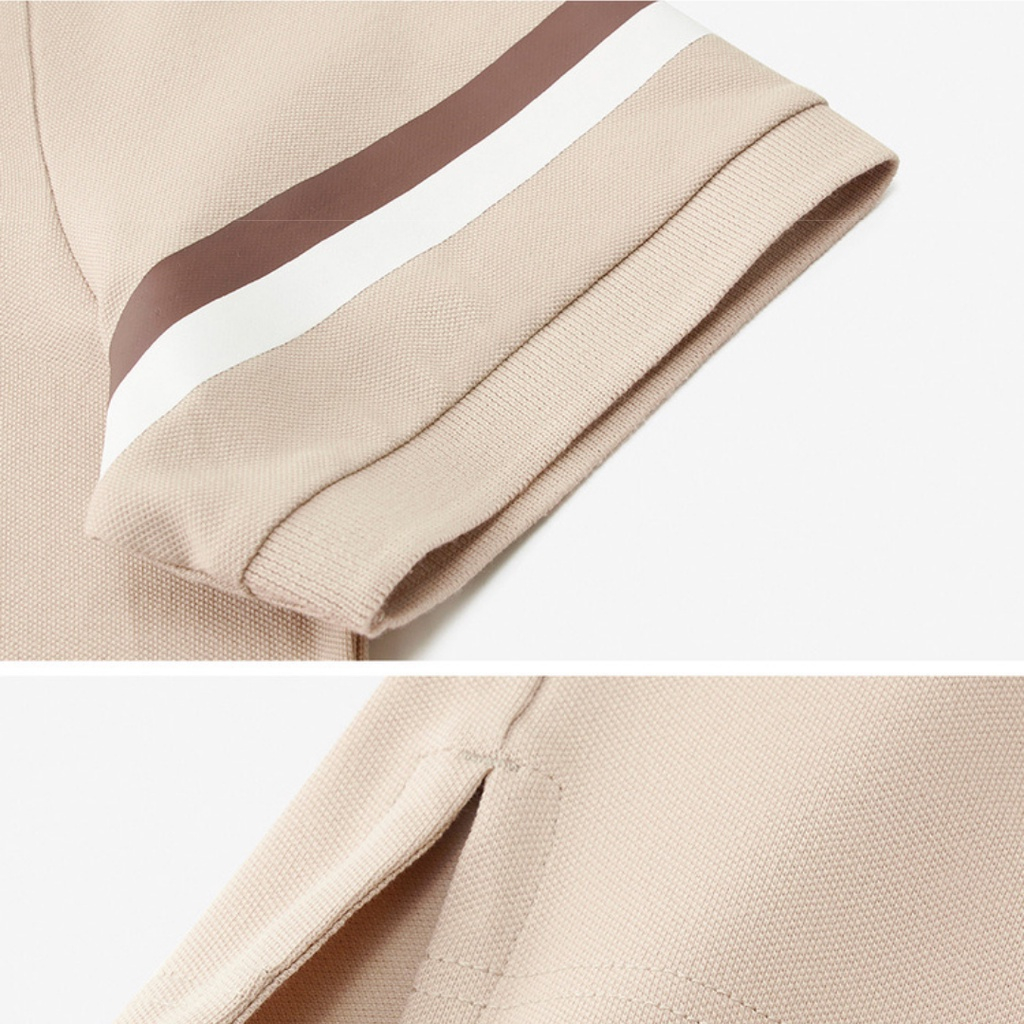 Áo polo nam áo thun nam tay ngắn cổ bẻ vải cá sấu CVC co giãn 4 chiều phối viền tay