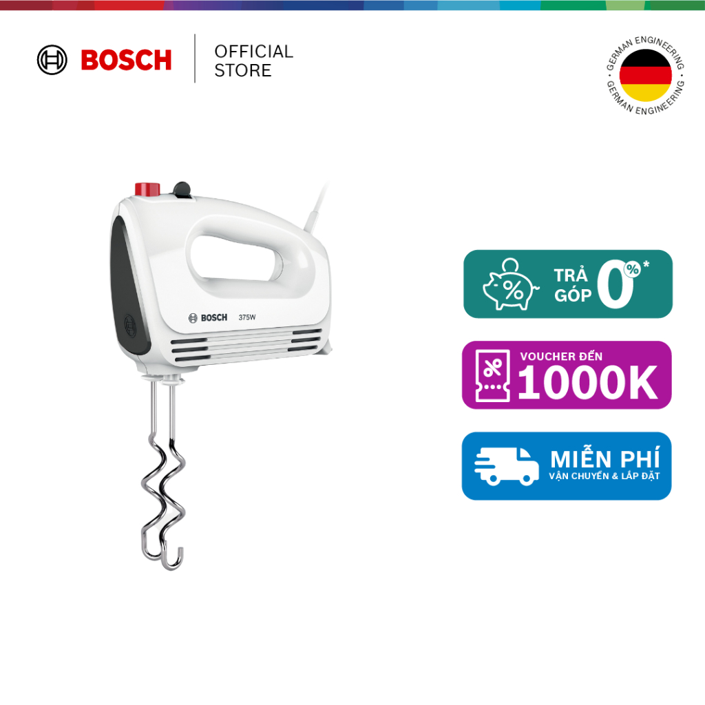 Máy đánh trứng cầm tay CleverMix MFQ22100 - 375W 4 tốc độ  - Hàng chính hãng