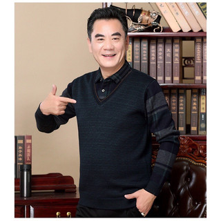 Mã 337 áo len lót lông nam,áo len phối cổ sơ mi nam