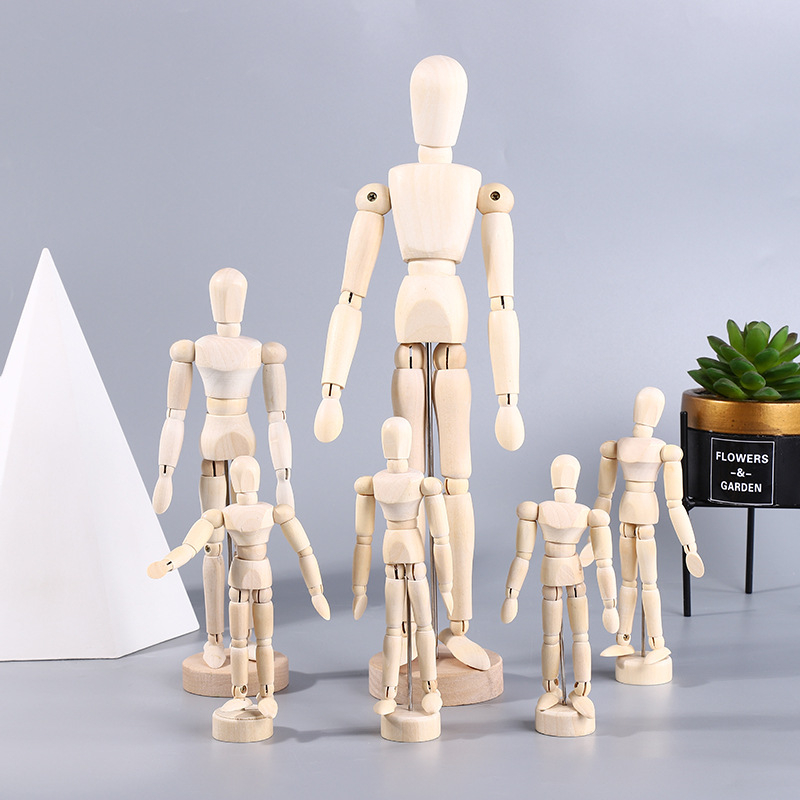 Mô hình người gỗ HT SHOP có khớp cử động nhiều kích cỡ trang trí nhà cửa phụ kiện chụp ảnh DN079