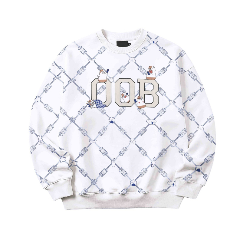 Áo Nỉ Không Mũ Unisex BOO In Tràn Logo Zookiz OOB