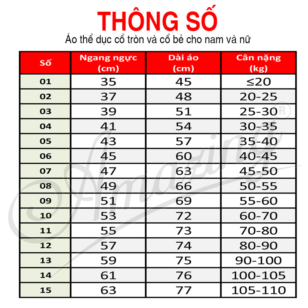 Áo thun thể dục cổ bẻ và cổ tròn, đồng phục thể thao cho học sinh nam nữ các cấp, Amazing