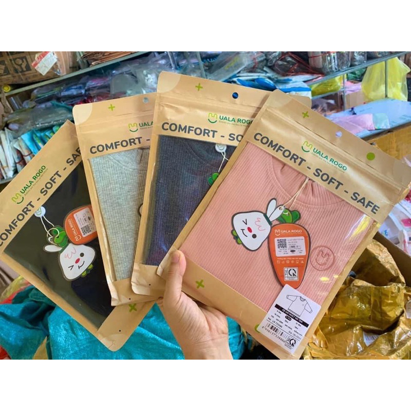 Áo Giữ Nhiệt Tăm UALA ROGO Dày Dặn Siêu Mềm Mịn Cho Bé 9m-48m