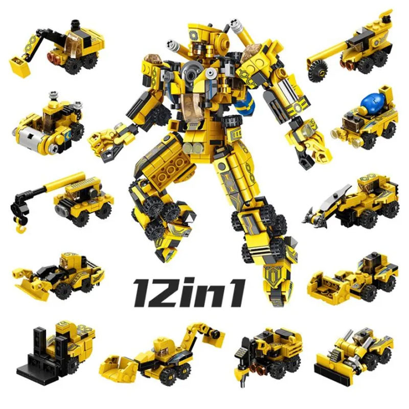 Đồ chơi mô hình lắp ráp trẻ em - Robot biến hình - Mecha 12 in 1 - Qùa tặng bé trai bé gái - Nhựa ABS