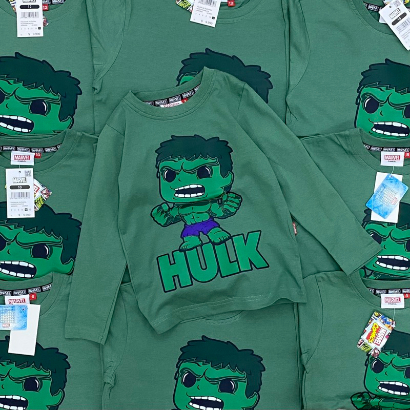 Áo cotton dài tay Marvel dư xịn cho bé trai size từ 14-40 cân