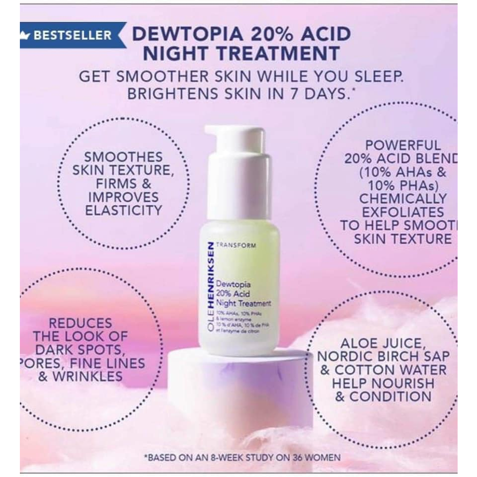 Serum Sáng Da Giảm Nhăn Ole Henriksen Dewtopia 20% Night Treatment 7ml