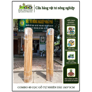 Combo 35 cọc gỗ keo tự nhiên làm giàn mướp, giàn hoa, giàn cây leo