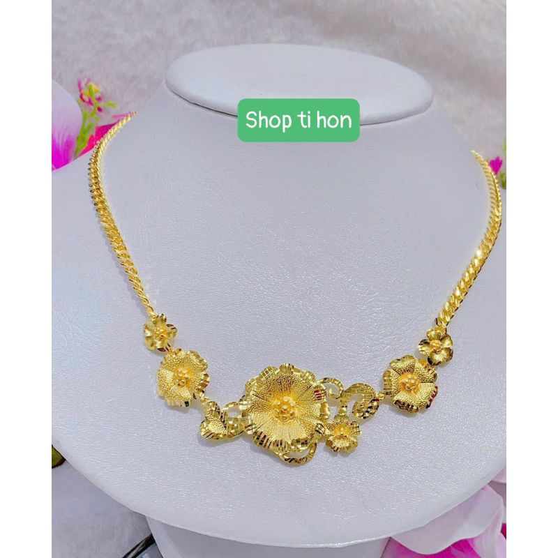 dây chuyền hoa mai mạ vàng 24 cao cấp mẫu mới cực đẹp ( có tặng kèm hộp nhung đỏ đựng )