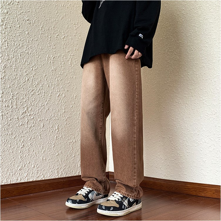 Quần jean ống rộng nam nữ unisex wash nâu độc lạ đẹp mới hà nội hcm 8821 chuyensiluxury