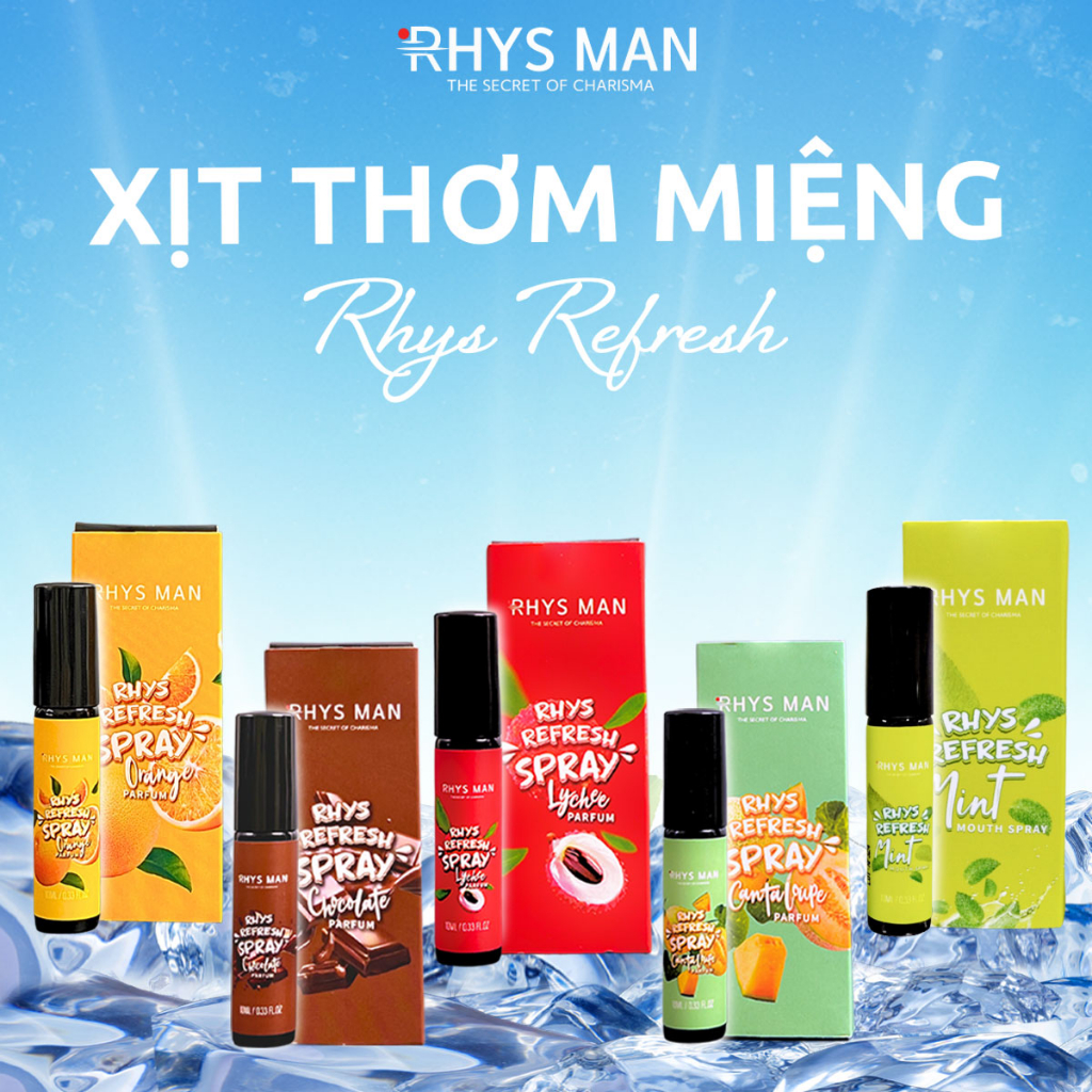 Xịt Thơm Miệng Rhys Refresh Spray Hương Trái Cây The Mát RHYS MAN 10ml