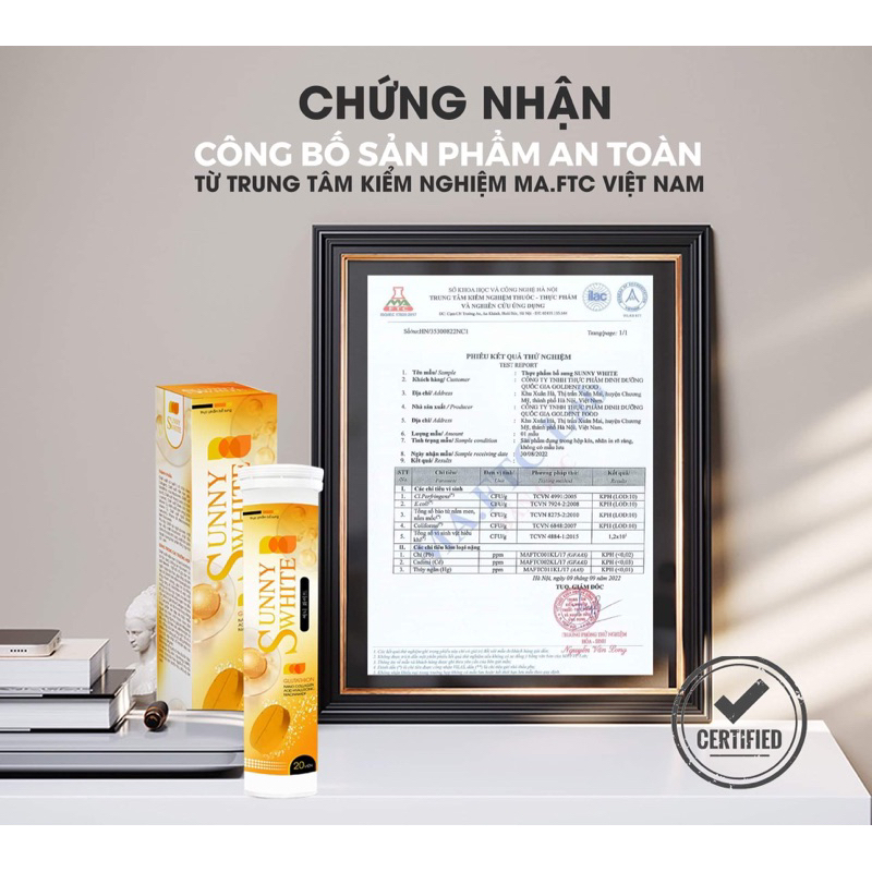 Viên sủi trắng da mờ nám chống nắng SUNY White 1 hộp 20 viên