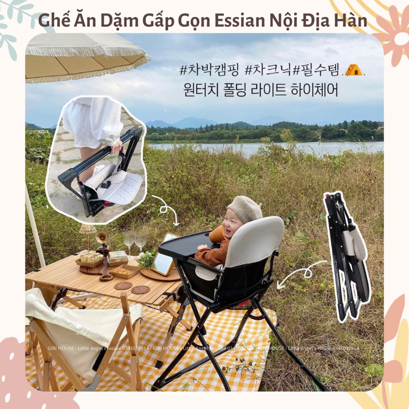 Ghế Ăn Dặm Gấp Gọn Essian Nội Địa Hàn Cho Bé Từ 6 Tháng