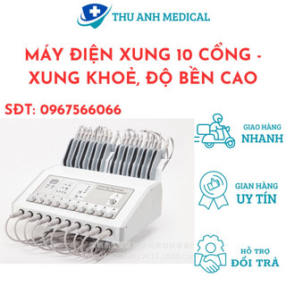 Máy điện xung trung tần 10 cổng kèm nhiệt- model zsm - 095 - độ bền cao - xung khỏe
