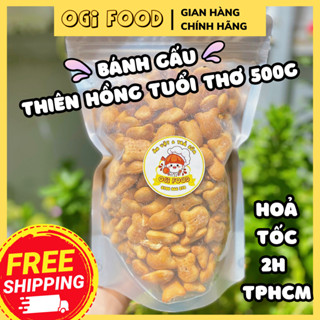 1Kg Bánh Gấu Nhân Kem Thiên Hồng Béo Thơm - Bánh Gấu Tuổi Thơ - Kho Ăn Vặt OGI FOOD