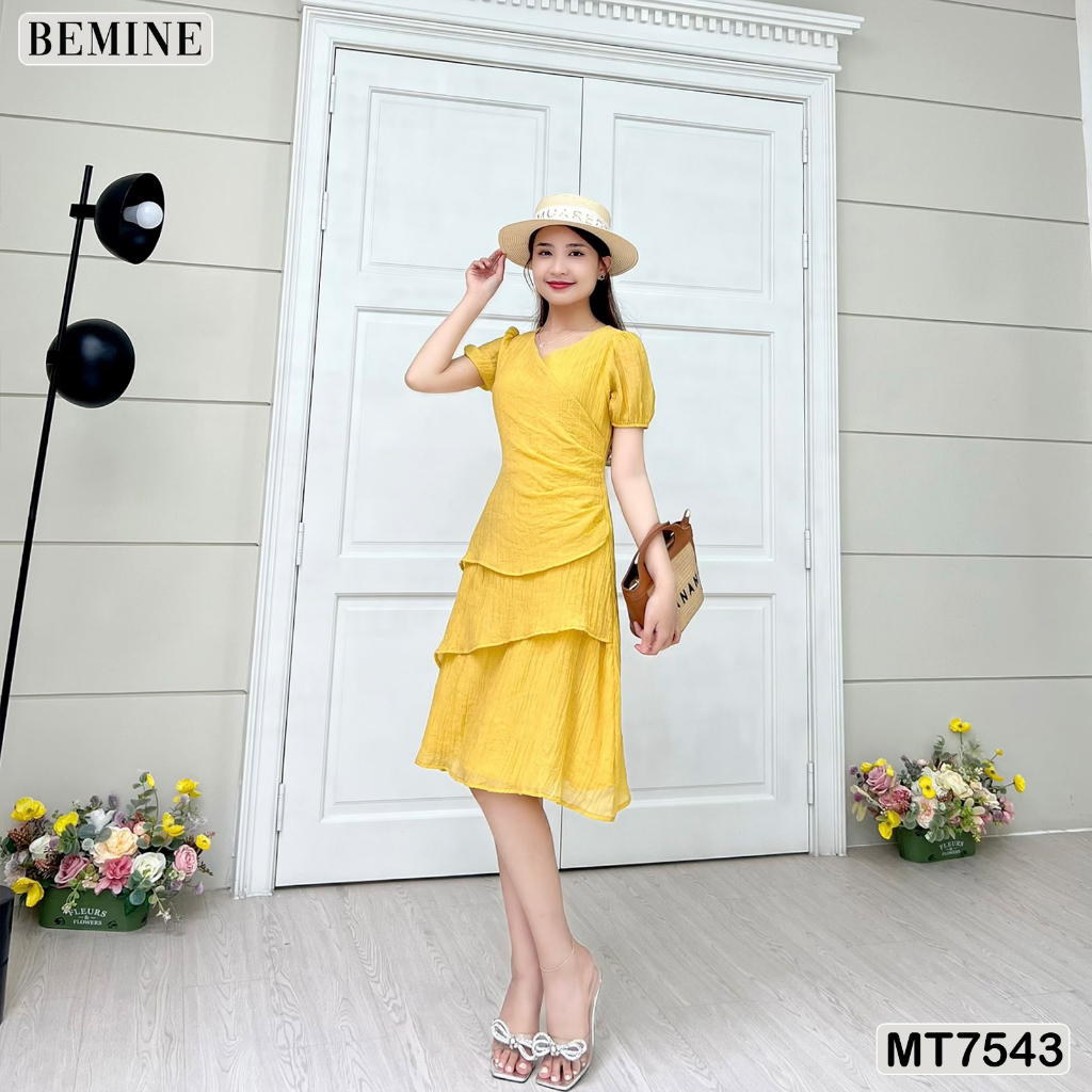 Đầm tay phồng tùng xếp lớp BEMINE MT7543