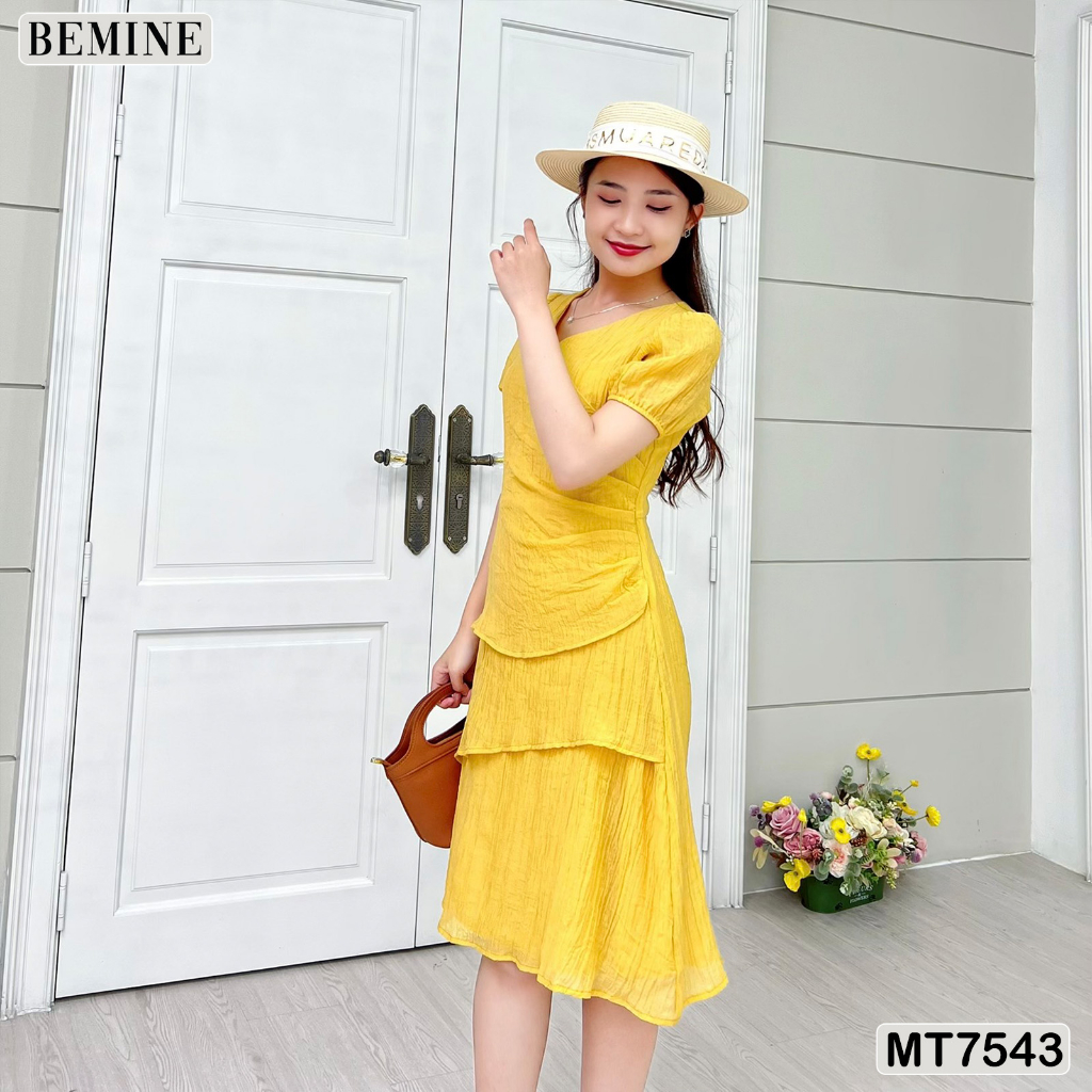 Đầm tay phồng tùng xếp lớp BEMINE MT7543