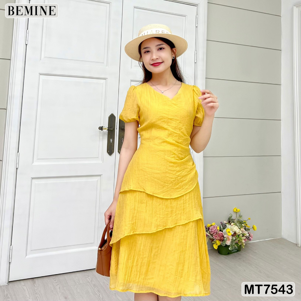 Đầm tay phồng tùng xếp lớp BEMINE MT7543