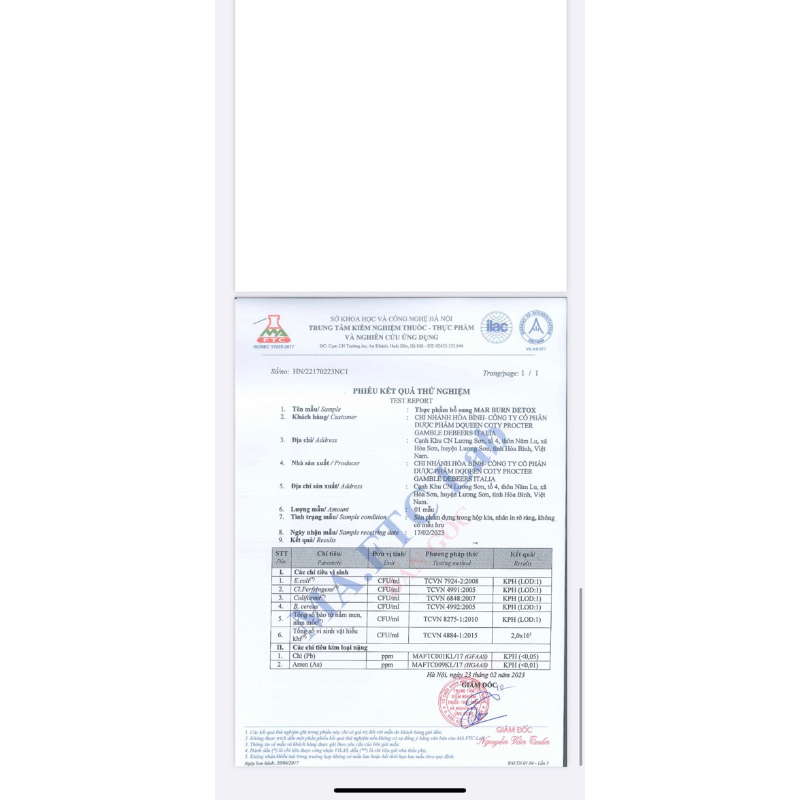 MaxBurn Detox thải độc mỡ hộp 12 gói