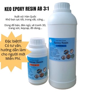 Epoxy Resin AB Hàn Quốc làm Thủ Công - khử bọt cực tốt, trong, cứng