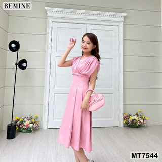 Đầm thiết kế tay nhún tùng xếp ly BEMINE MT7544